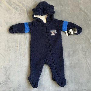 NBA Oklahoma City Thunder Baby Boys' Sherpa Sleeper Blue 3-6 Months